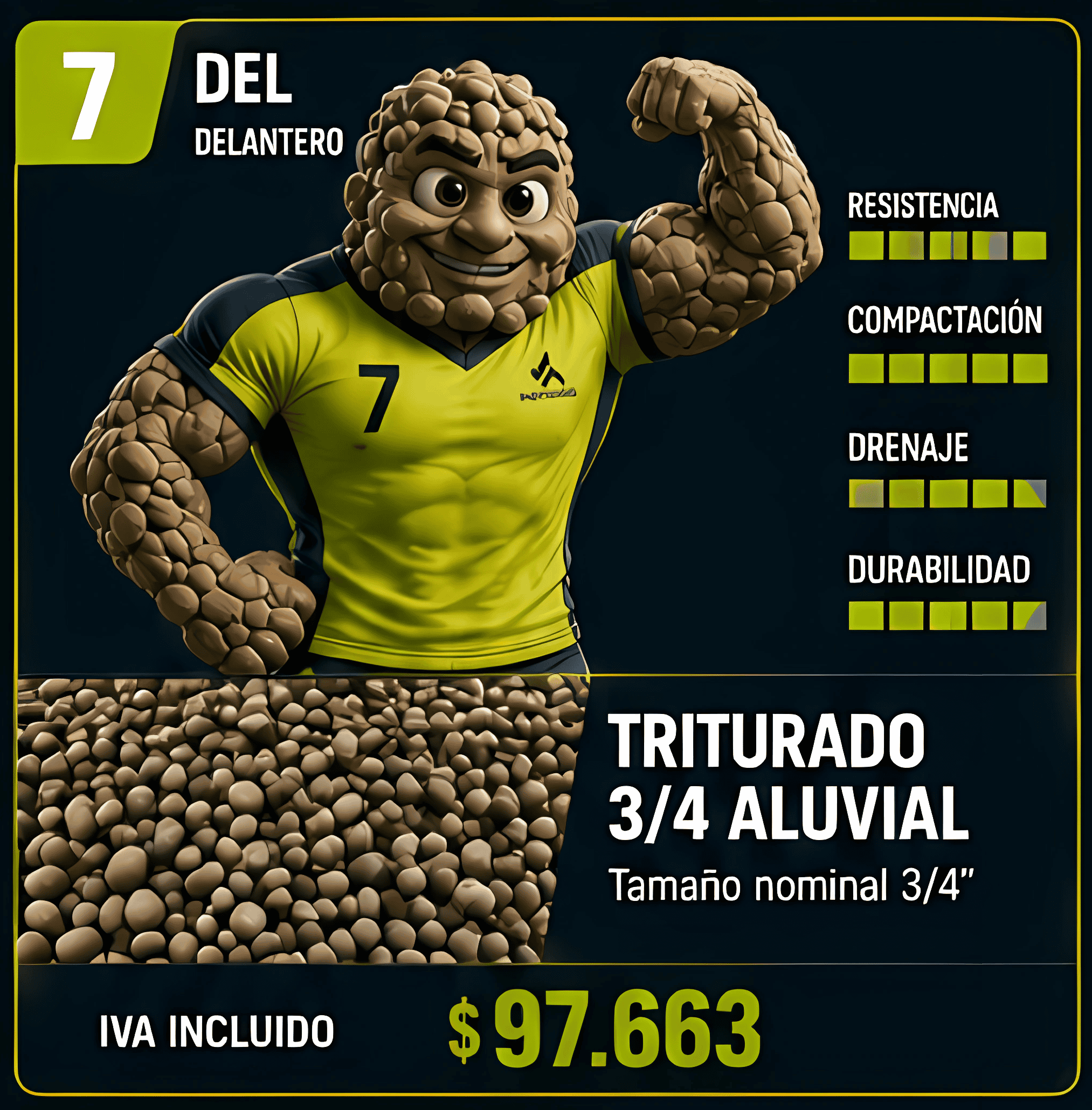 Triturado 3/4 Aluvial